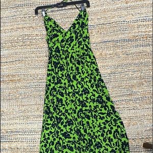 Milly green and navy halter dress size S